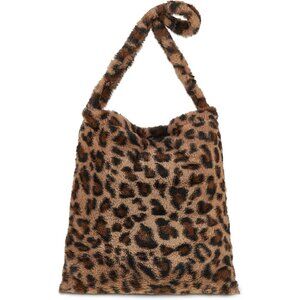 Chic Leopard Print Faux Fur Clutch Handbag: Perfect Winter Tote for Women